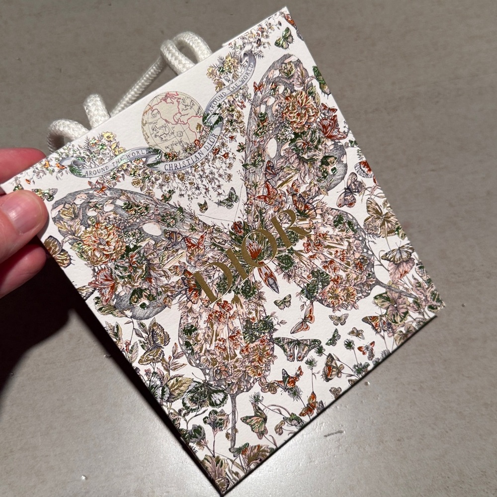 Dior Extra Small White and Gold Butterfly Shopping Bag - Picture 3 of 5